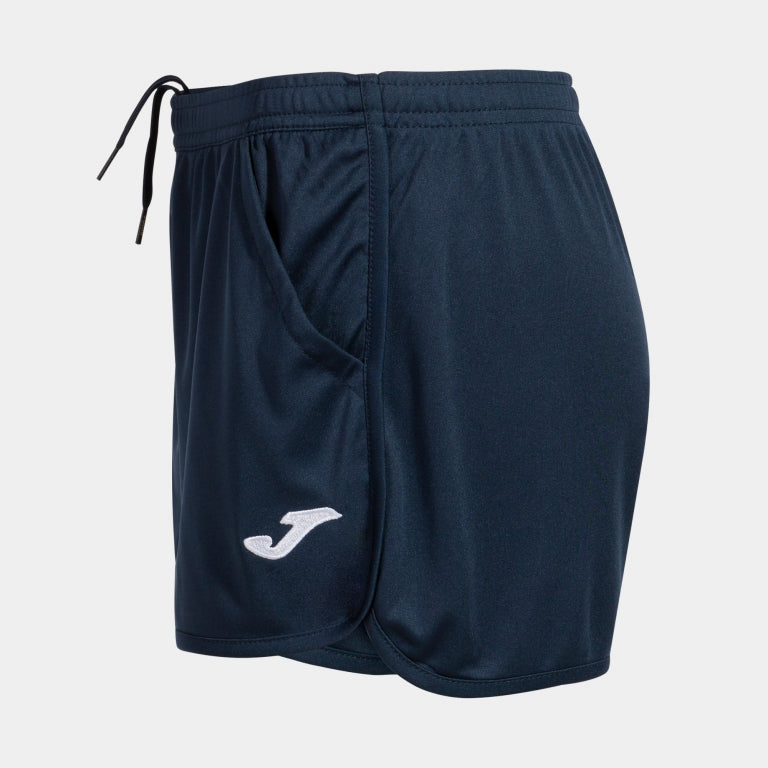 Damen Sport-Short Hobby Navy Seitenansicht – Textildruck Maiershirts