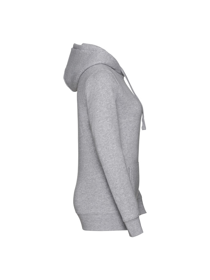 Damen Hoodie Heather Oxford Seitenansicht – Textildruck Maiershirts