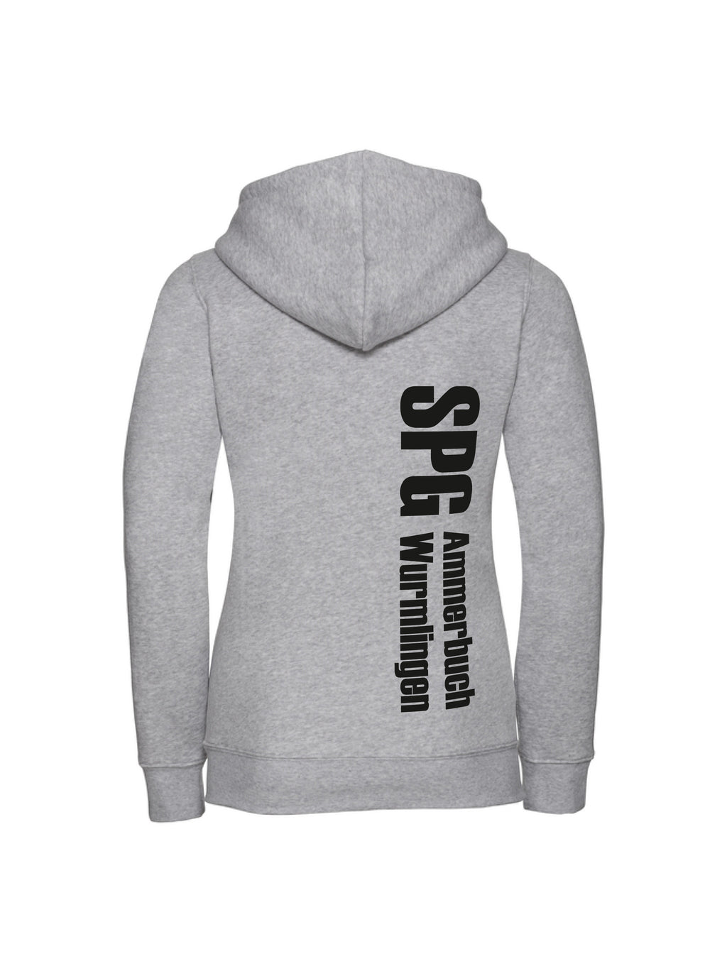 Damen Zip-Hoodie Heather Oxford Rückseite – bedruckt | Maiershirts Ammerbuch
