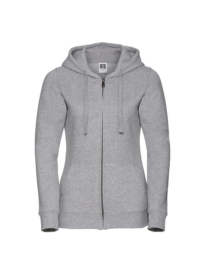 Damen Zip-Hoodie Heather Oxford Vorderseite – individuell bedruckt | Maiershirts