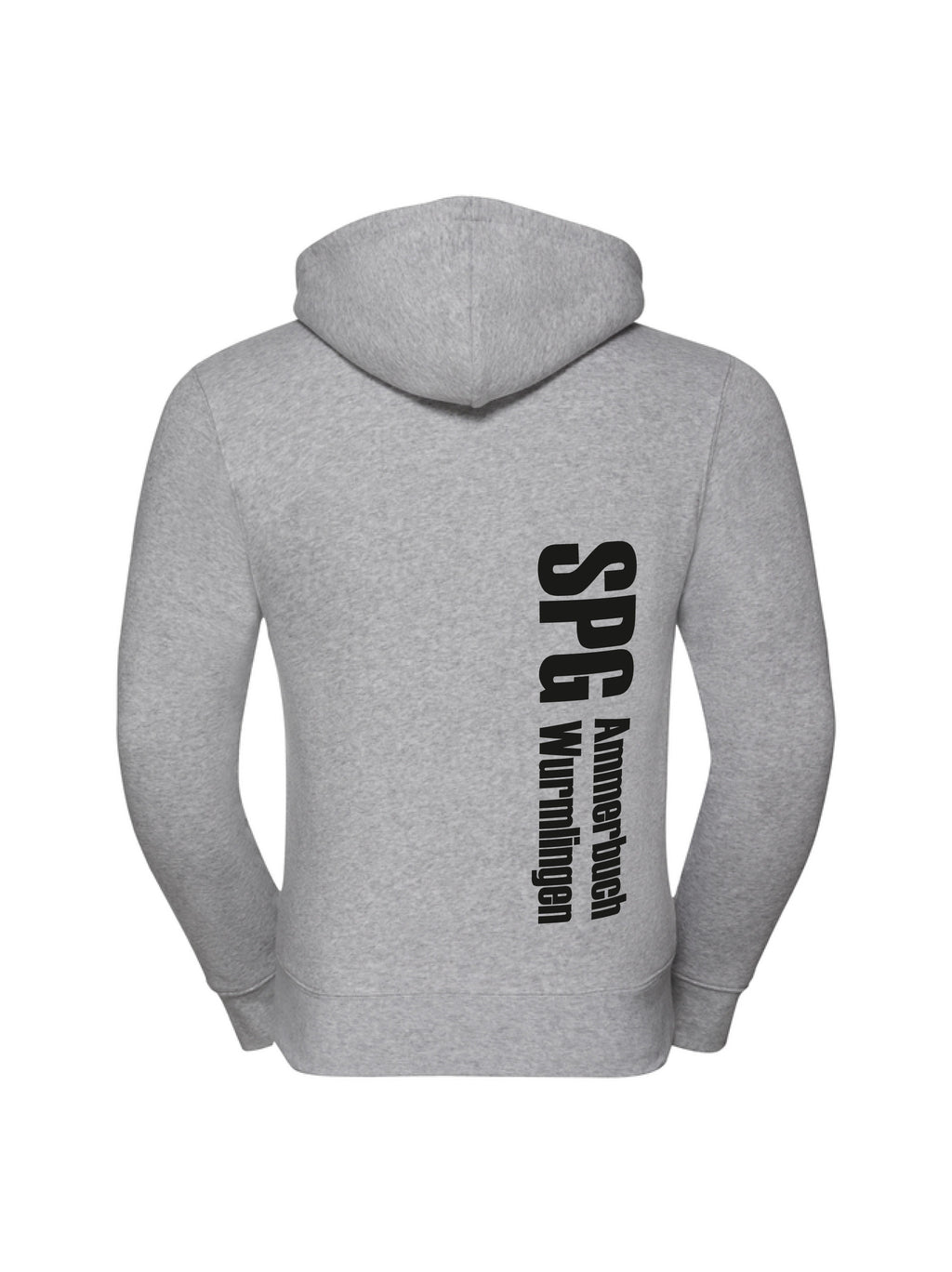 Herren Zip-Hoodie Heather Oxford Rückseite – bedruckt | Maiershirts Ammerbuch