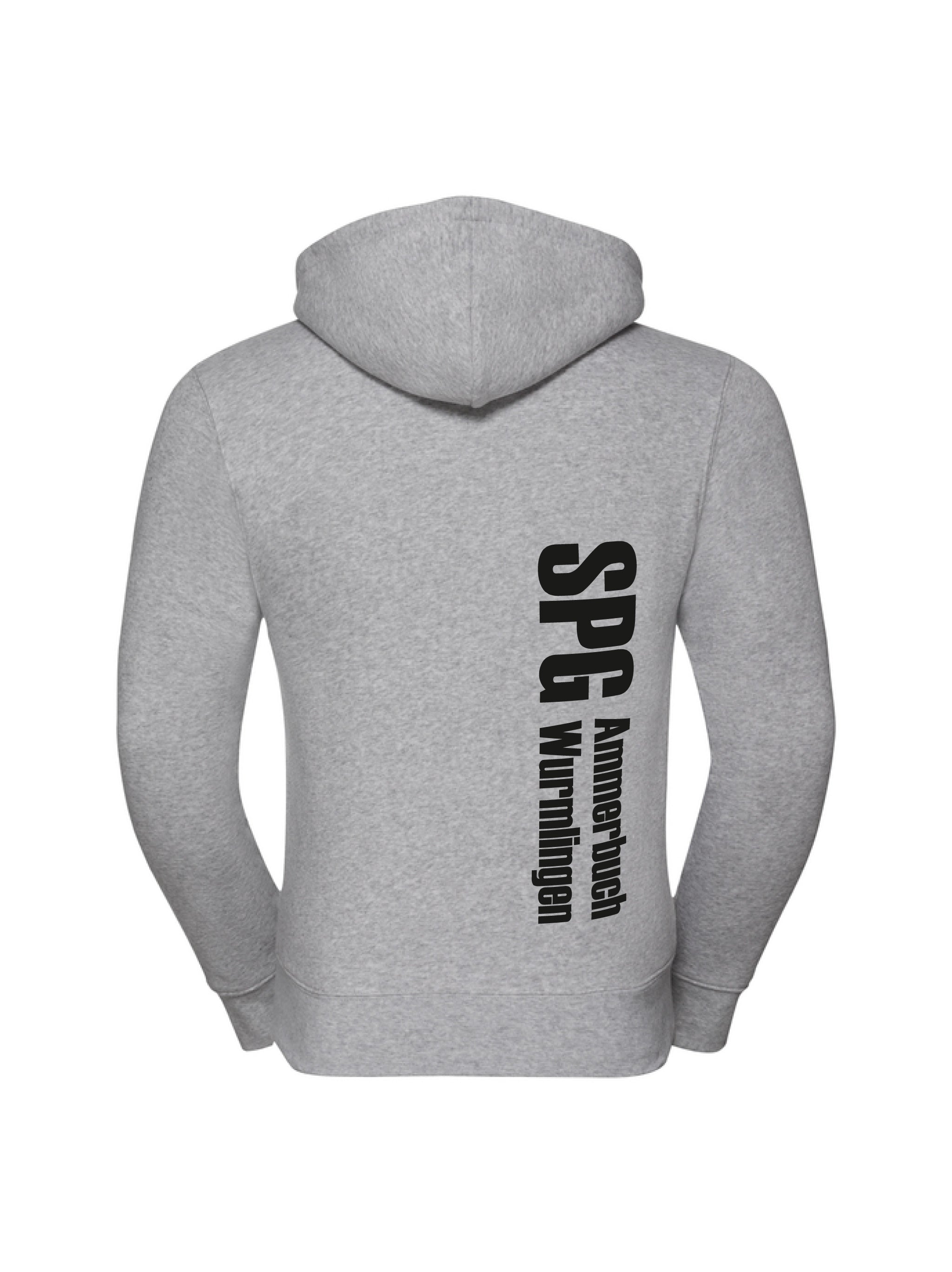 Herren Zip-Hoodie Heather Oxford Rückseite – bedruckt | Maiershirts Ammerbuch