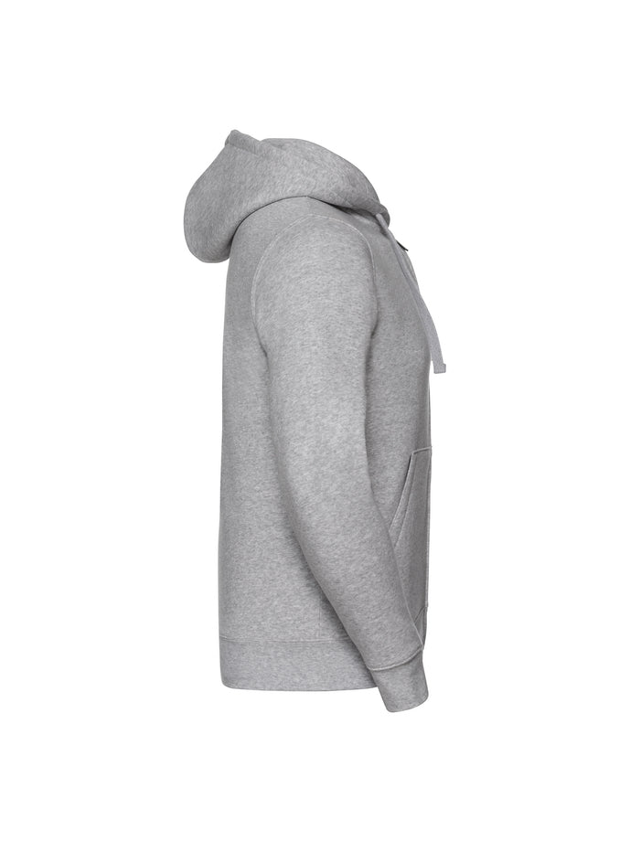 Herren Zip-Hoodie Heather Oxford Seitenansicht – Textildruck Maiershirts
